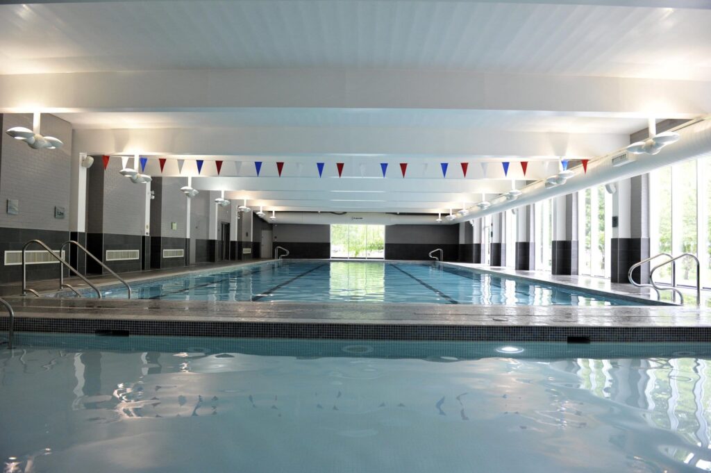 Indoor swimming pool at The Lensbury Club fitness centre & gym in Teddington.