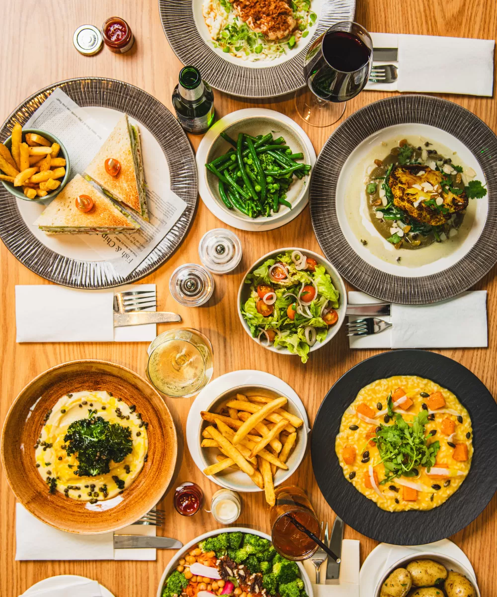 Meal at The Lensbury restaurant