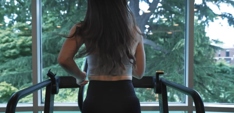 Woman running on Treadmill at The Lensbury