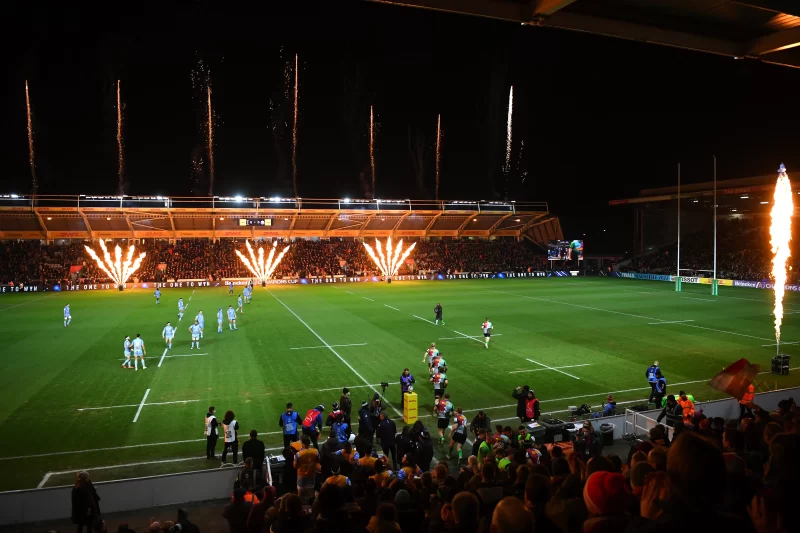 Twickenham Stoop rugby ground, home of Harlequins in West London.