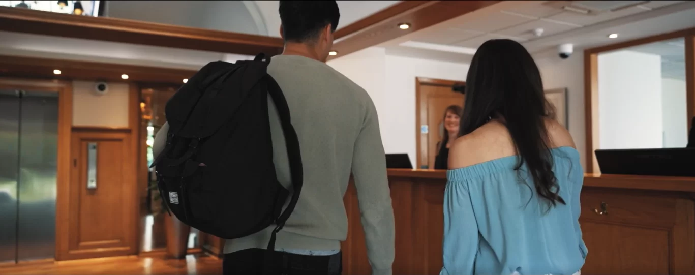 Couple at The Lensbury Hotel Reception