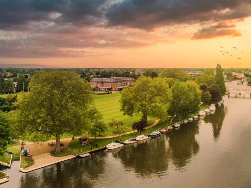 The Lensbury on the banks of the River Thames in south west London.