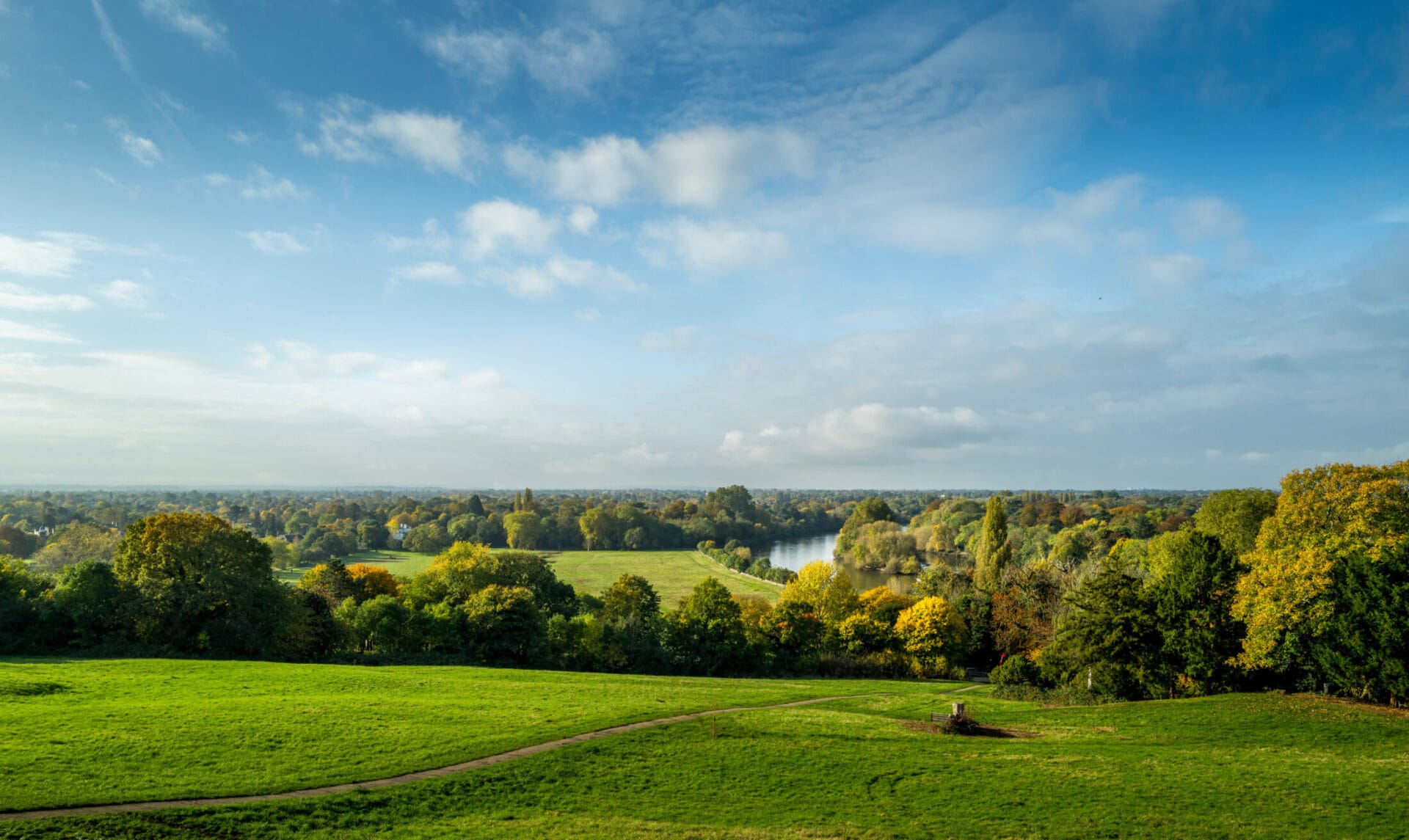 A view from Richmond Hill in South West London at the start of Autumn