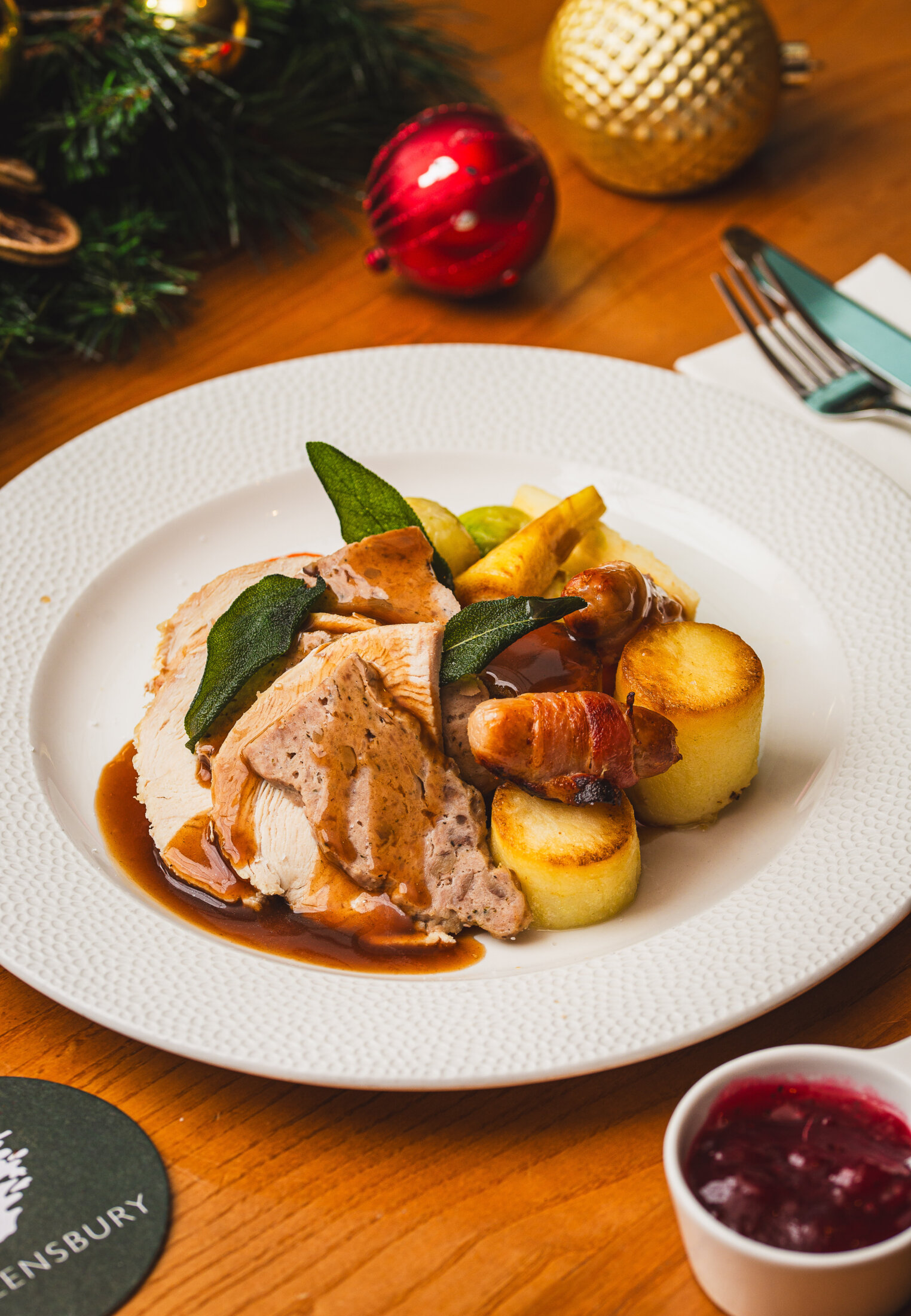 Christmas roast dinner at The Lensbury